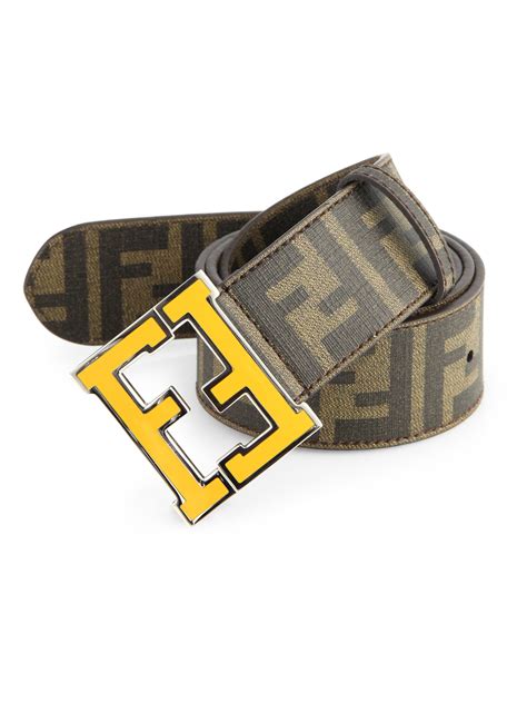 fendi men black yellow belt|where to buy fendi belts.